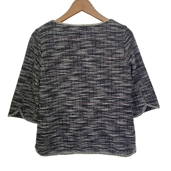 Max Studio Tweed Short Sleeve Top Tee - Picture 4 of 6